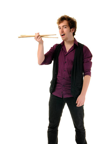 Funny Drummer stock photo