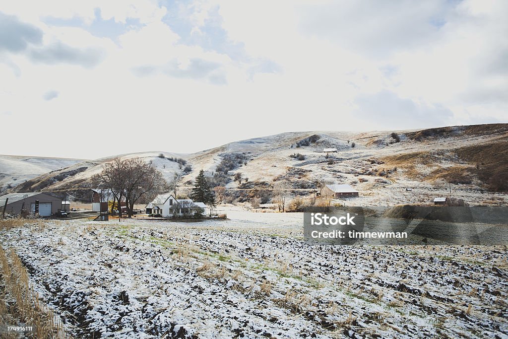 Gemütliche Winter Cottage Farm House - Lizenzfrei Anhöhe Stock-Foto