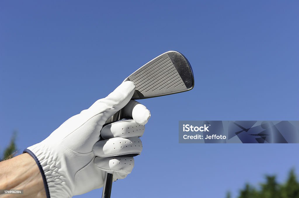 Blanco guante de golf club y plancha - Foto de stock de Palo de Golf libre de derechos