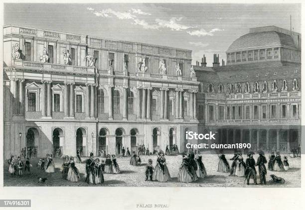 Palais Royal Parigi - Immagini vettoriali stock e altre immagini di Palazzo Reale delle Tuileries - Palazzo Reale delle Tuileries, Antico - Vecchio stile, Architettura