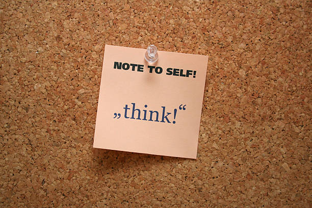 Note to Self: Think! stock photo