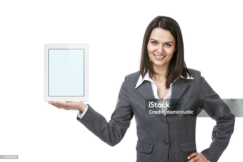 Geschäftsfrau hält digitale tablet-computer - Lizenzfrei Anzug Stock-Foto