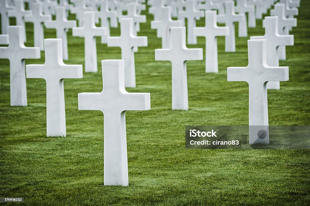 Soldati americani Cimitero in Normandia, Francia - Foto stock royalty-free di A forma di croce