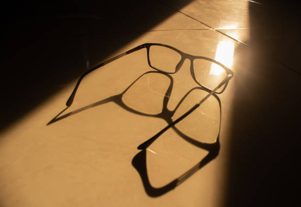 glasses are exposed to sunlight from the window