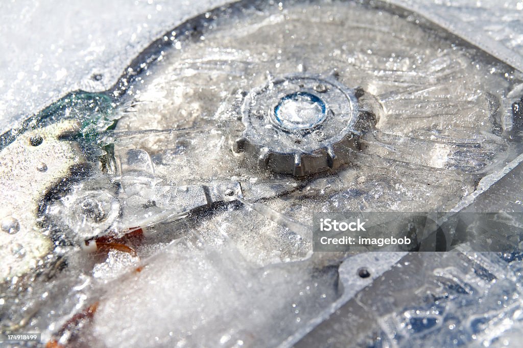 Frozen Harddrive Low angled and backlit Frozen Apple Hard drive. Abstract Stock Photo