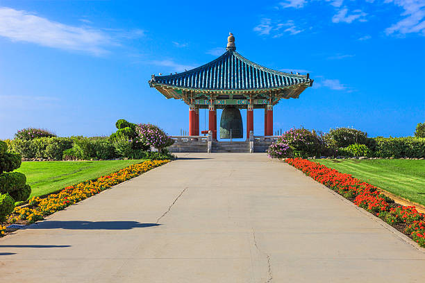 Korean Friendship Bell, San Pedro Korean Friendship Bell and garden near Long Beach at San Pedro, Californiahttp://i1136.photobucket.com/albums/n486/Ron_Patty/LongBeachCA-1.jpg san pedro los angeles photos stock pictures, royalty-free photos & images