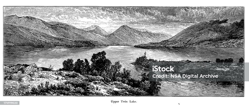 Upper Twin Lago, Colorado - Royalty-free Gravação Ilustração de stock