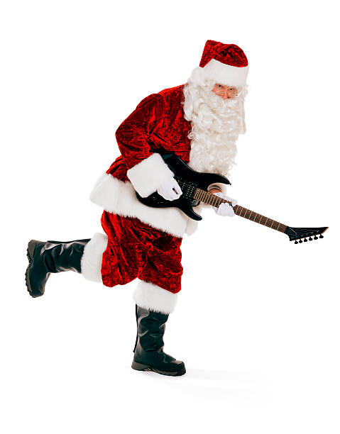 istock Guitar Playing Santa Claus on White 174919178