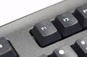 F1 key on modern black computer keyboard