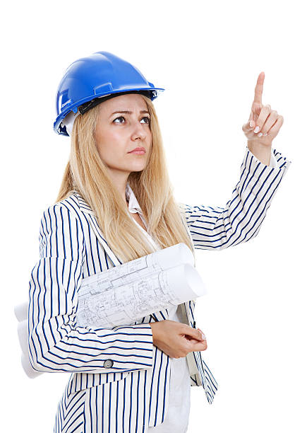 istock Architect woman pointing up 174919807
