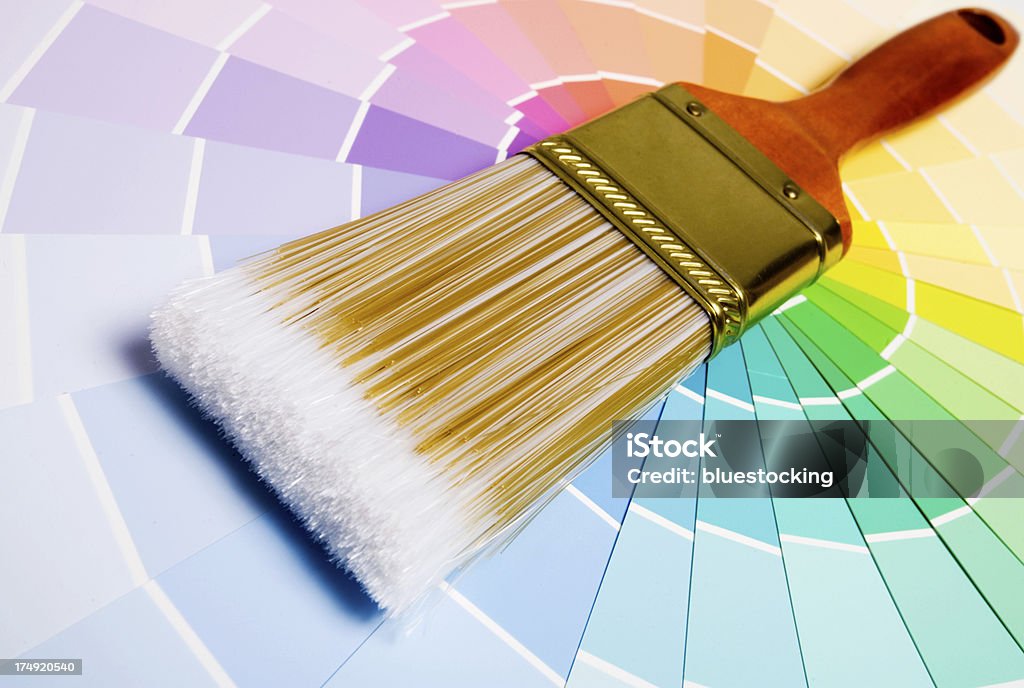 Colorati campioni di vernice di colore - Foto stock royalty-free di Ambientazione interna