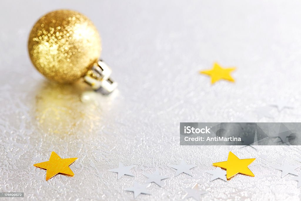 gold stars on silver background Backgrounds Stock Photo