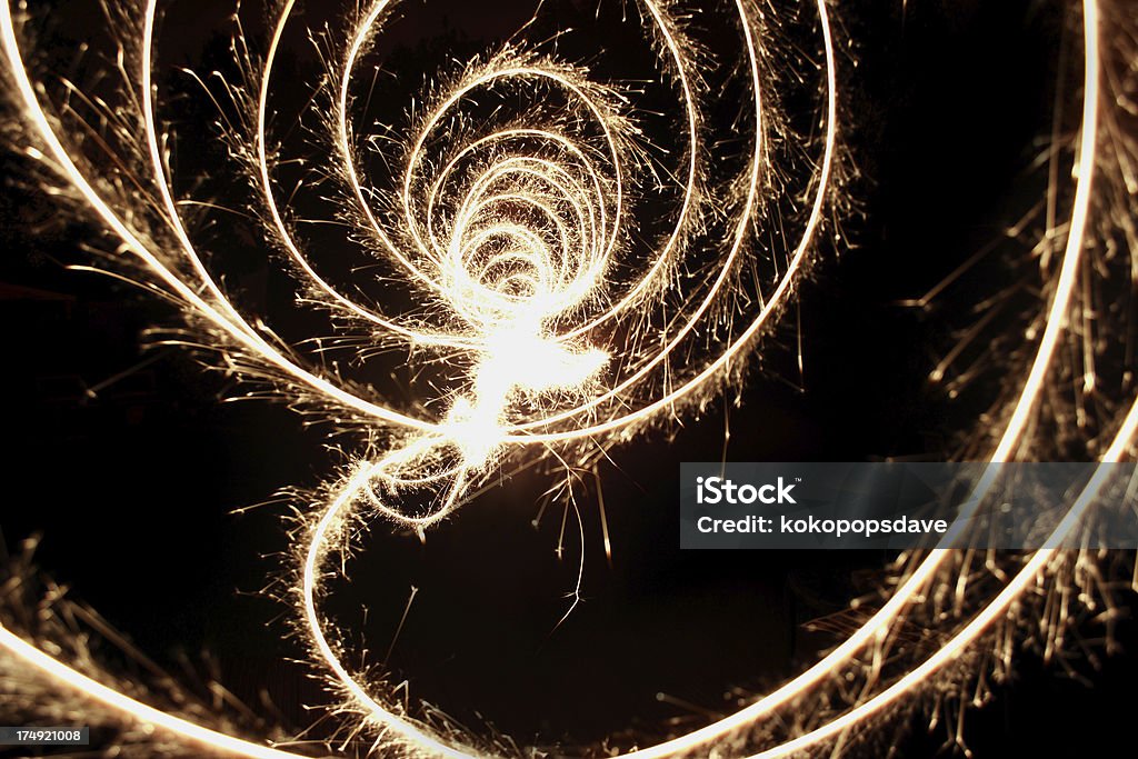 Sparkler circles spirals created by sparkler.Other pics in this series: Abstract Stock Photo