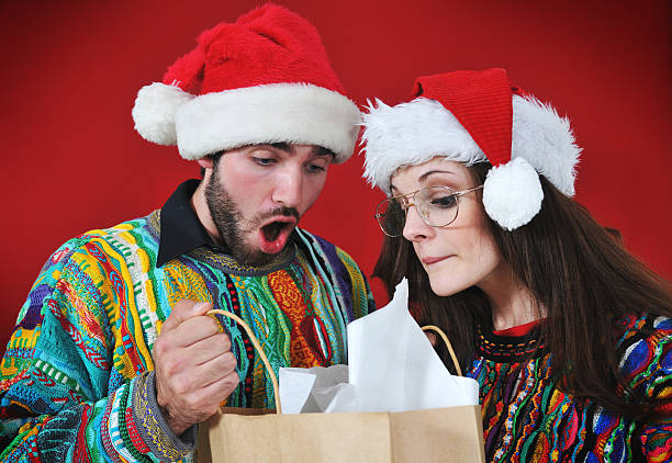 Young Couple at Christmas stock photo