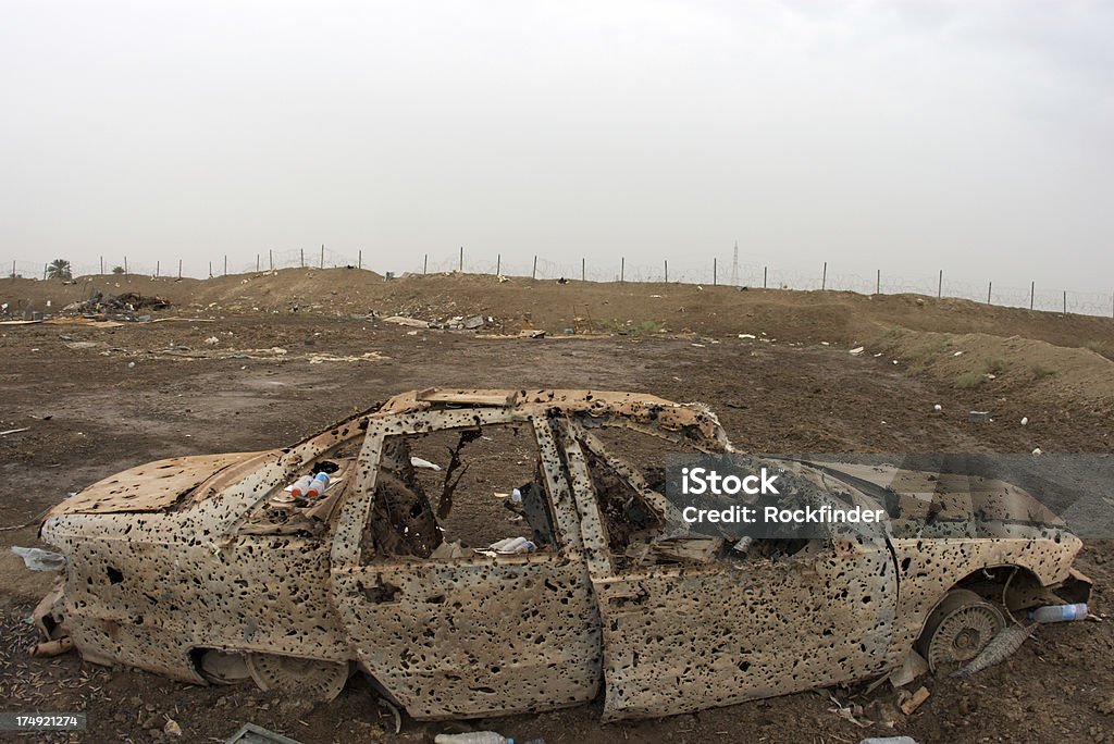 Destroyed Vehicle Destroyed Iraqi vehicle. Iraq Stock Photo