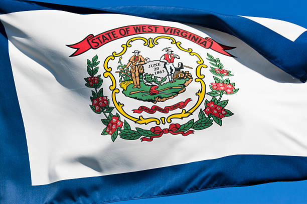Flag of West Virginia stock photo