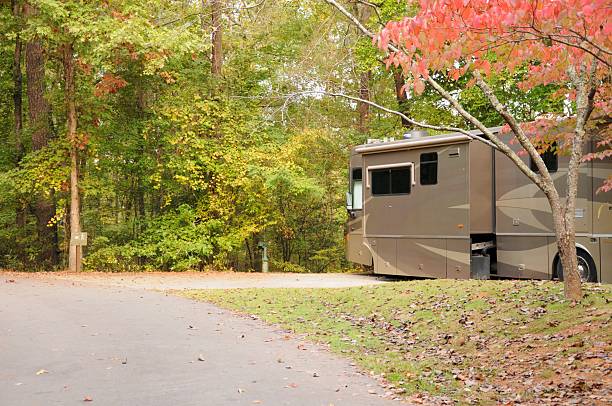 istock Motorhome in autumn campsite 174921498
