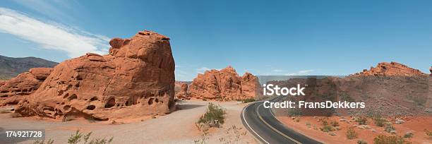 Valley Of Fire Stock Photo - Download Image Now - Desert Road, Blue, Country Road