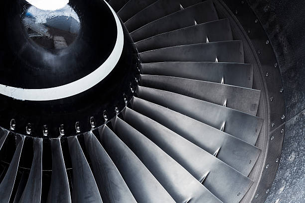 Close-up aircraft jet engine turbine Close-up aircraft jet engine turbine turbojet engine photos stock pictures, royalty-free photos & images