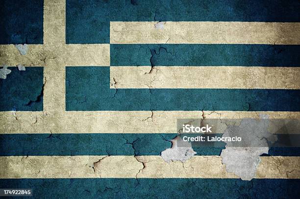 Bandera De Grecia Foto de stock y más banco de imágenes de Grecia - Europa del sur - Grecia - Europa del sur, Rasgado, Agrietado