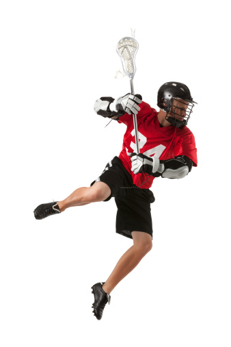 Lacrosse player in action