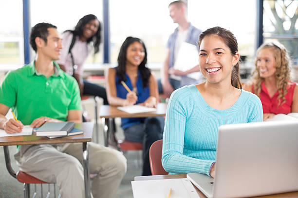 istock Female Univeristy student in class 174923317