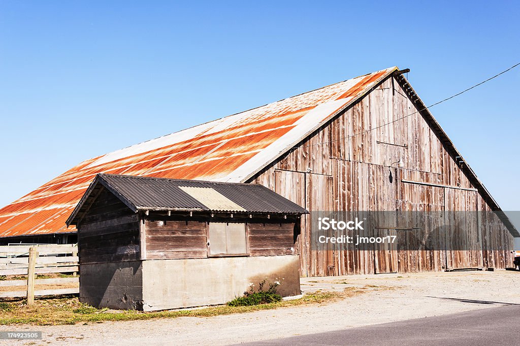 Barn This barn and fence and outbuilding is outside of Ferndale California. Architectural Feature Stock Photo