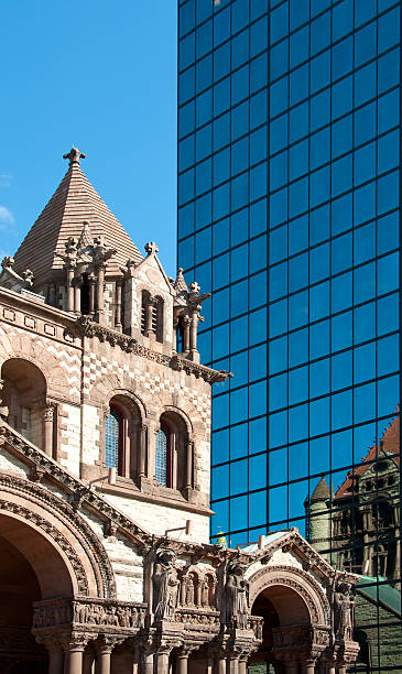 트리니티의 교회 보스턴 - boston church famous place john hancock tower 뉴스 사진 이미지