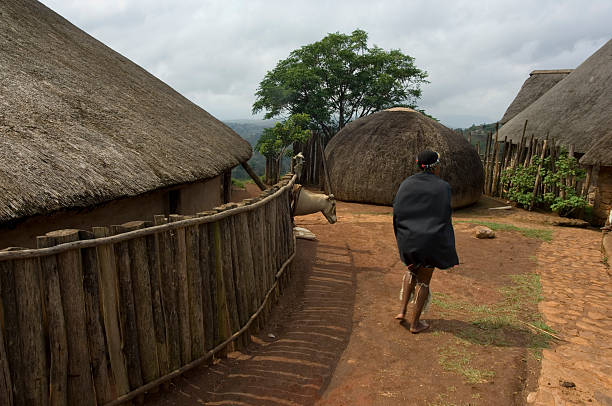 Zulu Village stock photo