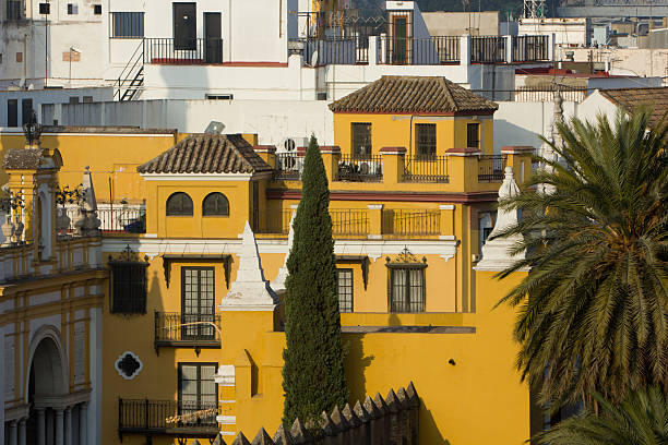 Typically Spanish buildings in the Macarena district of Sevilla in Andalucia