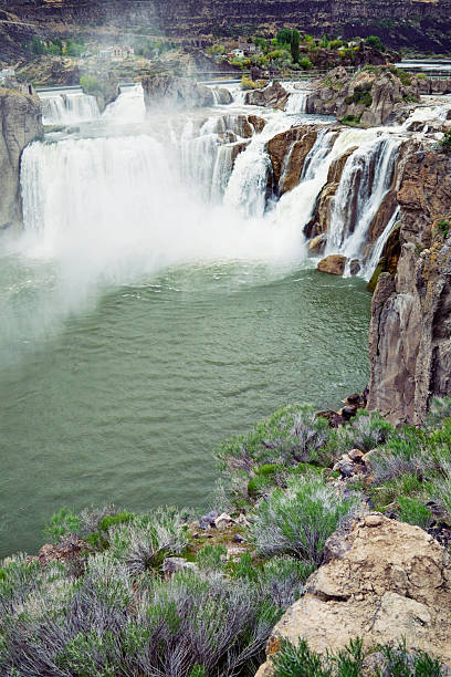 cascadas shoshone - idaho waterfall natural landmark extreme terrain fotografías e imágenes de stock