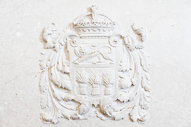 Coat of arms of Saskatchewan at the Saskatchewan Legislative Building in Regina, Canada.