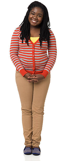 istock Smiling Young Woman Full Length Portrait 174924751