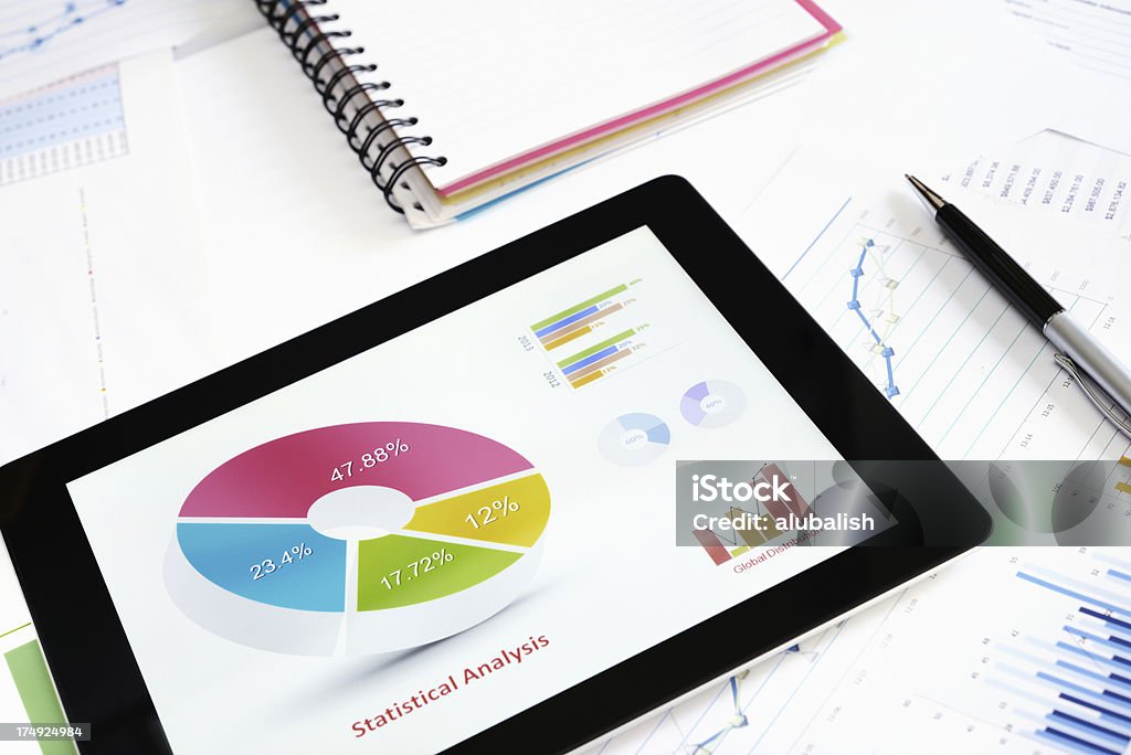 Chart on Laptop  Business Stock Photo