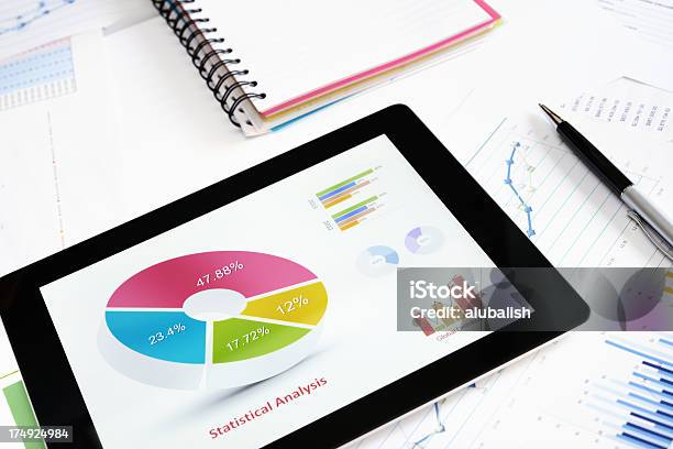 Chart On Laptop Stock Photo - Download Image Now - Business, Calculating, Calculator