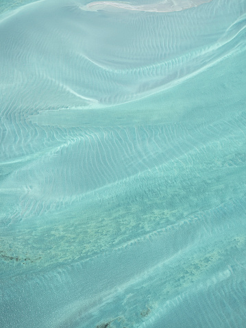 Abstract aerial view of sand ripples and coast line, Francois Peron National Park, Shark Bay Western Australia
