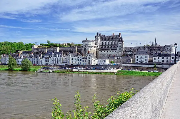 "Loire River and city of Amboise, France"