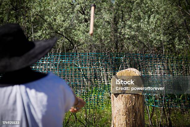 Axe Throwing Stock Photo - Download Image Now - Axe Throwing, Throwing, Axe