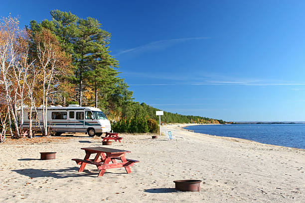 beachside rv férias de verão - saguenay imagens e fotografias de stock