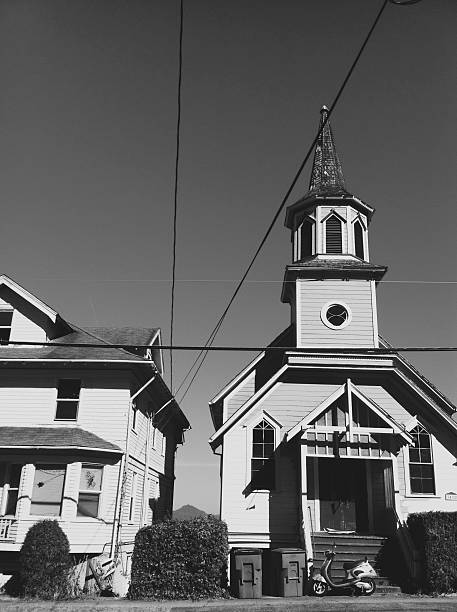 istock Black and White Church Building 174926091