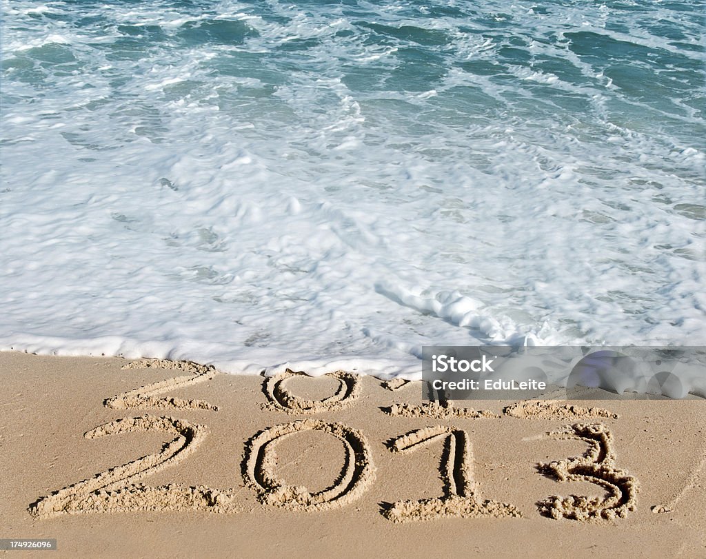 Novo ano na praia de 2013 - Foto de stock de 2013 royalty-free