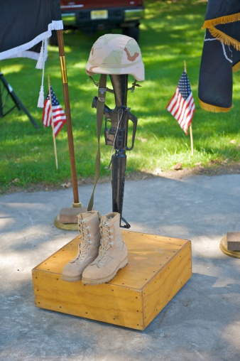 battlefield cross at a benefit for soldiers that died during war times