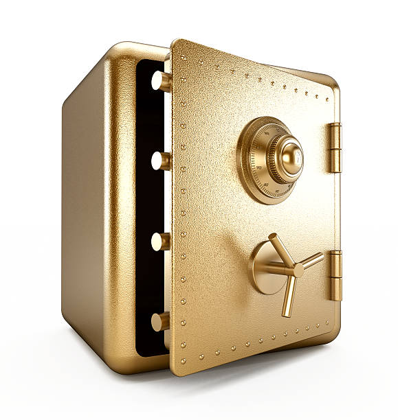 gold cofre (meia aberta) - stainless steal - fotografias e filmes do acervo