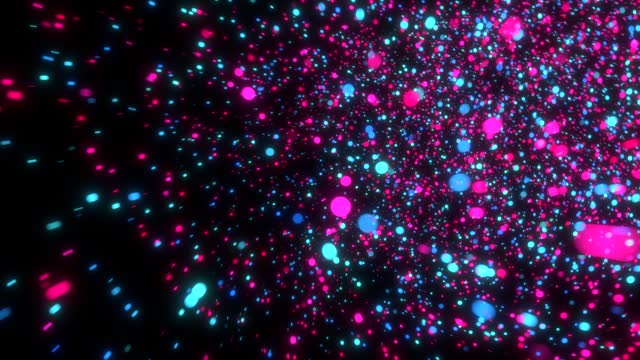 Abstract glowing and moving dots.
