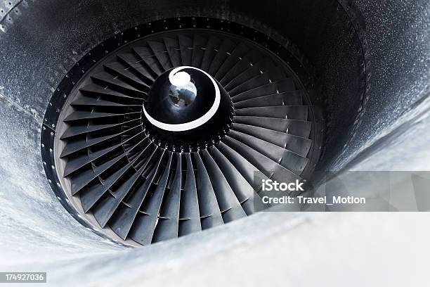 Aircraft Jet Engine Turbine Stock Photo - Download Image Now - Aerospace Industry, Air Vehicle, Airplane