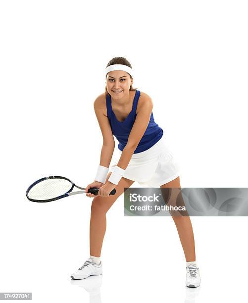 Frau Tennis Spieler Stockfoto und mehr Bilder von Athlet - Athlet, Attraktive Frau, Blau