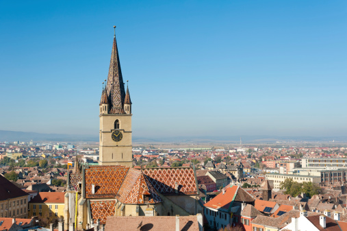 View of the city of Sibiu from the hills
