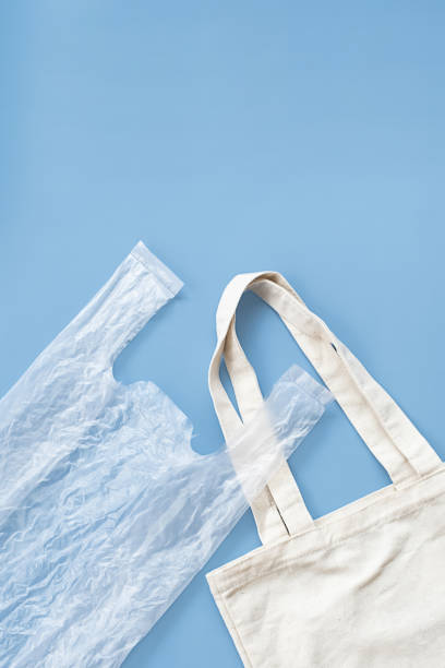 istock Choose reusable tote bag or disposable plastic bag. 1749275856