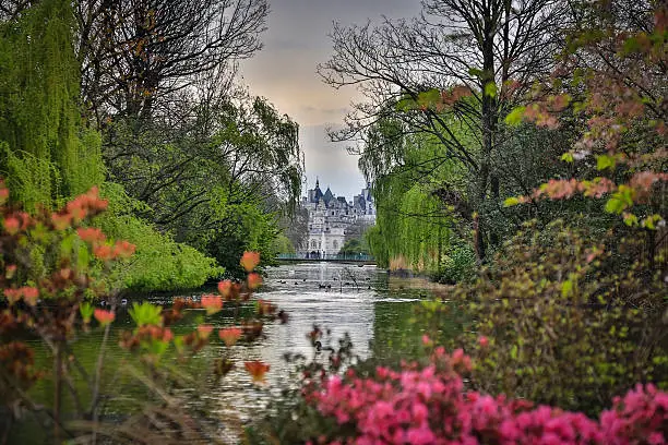 Foreign and Commonwealth Office from St-James Park Lake, London