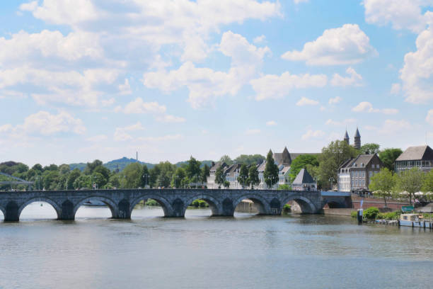 Sint Servaasbrug bridge across the Meuse River in Maastricht, Limburg, Netherlands.
